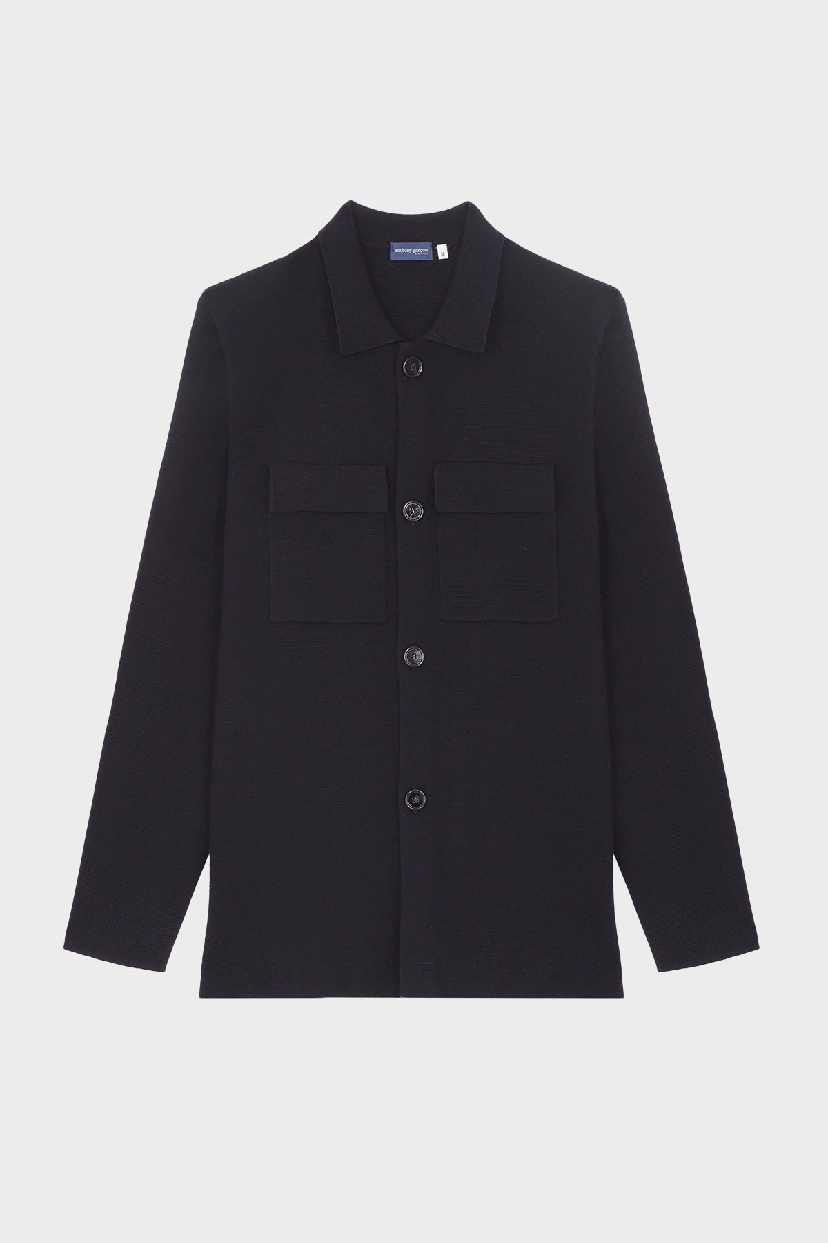 Surchemise Stanley en laine merinos bleu marine