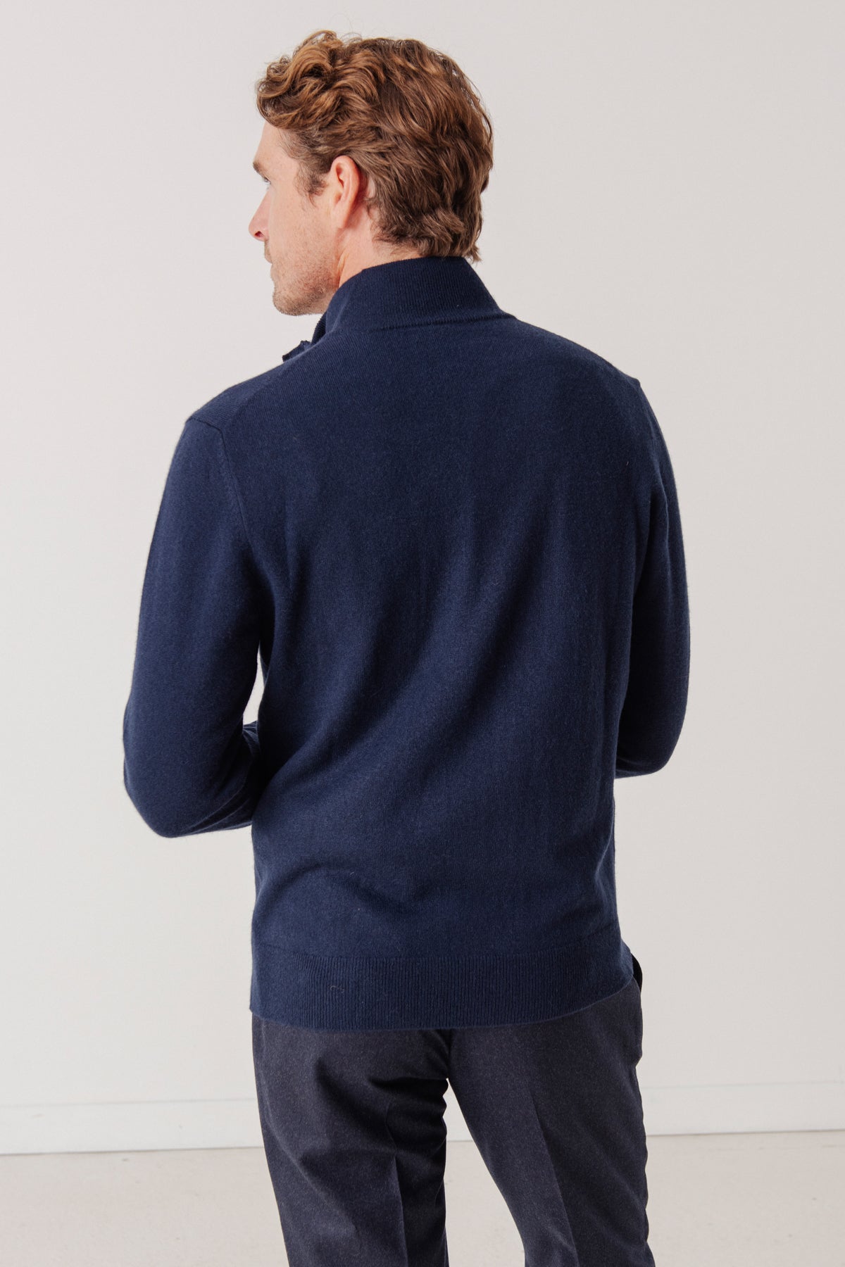 Cardigan Philip en laine et cachemire bleu