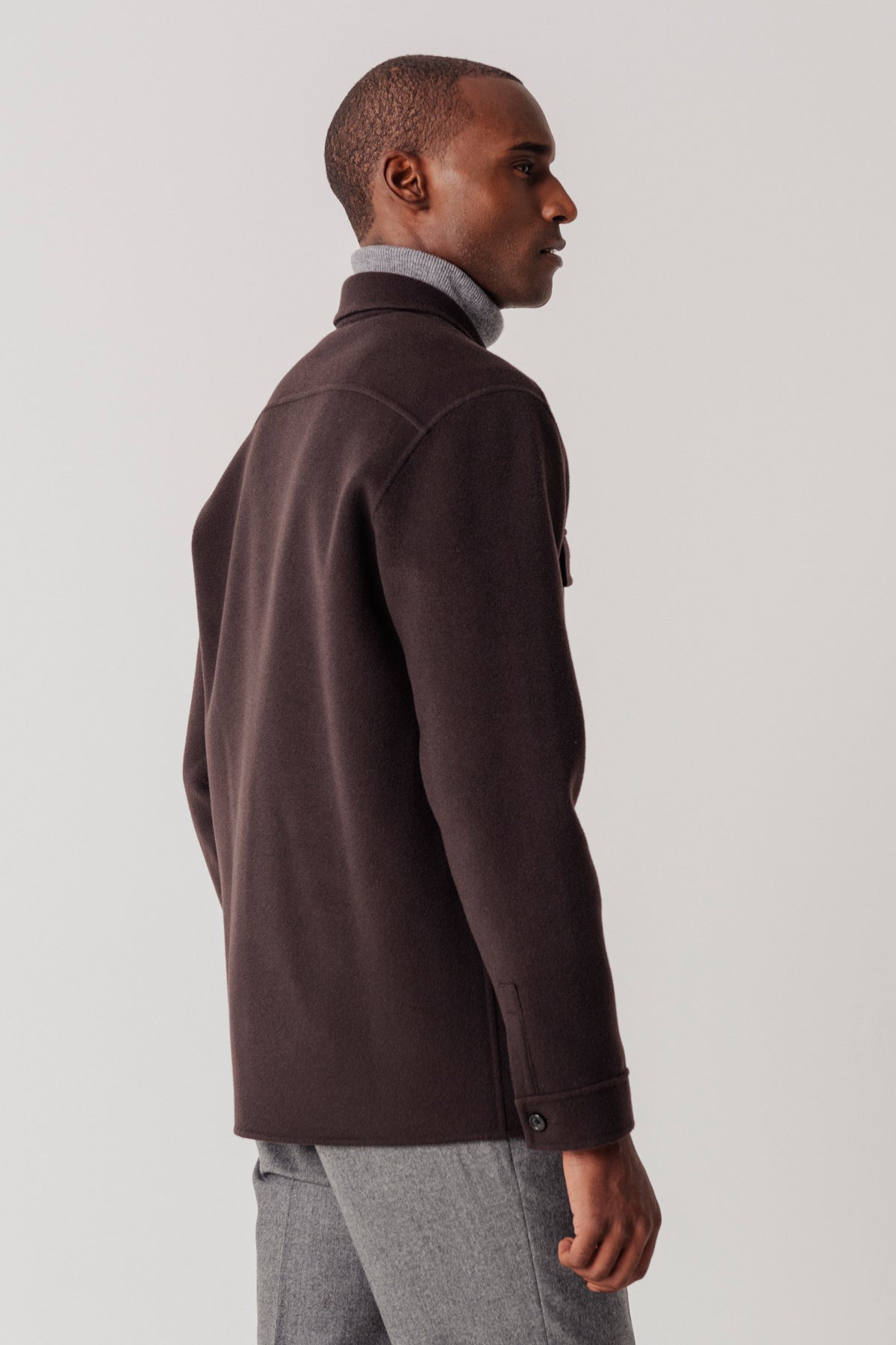 Surchemise Warren en laine et cachemire marron