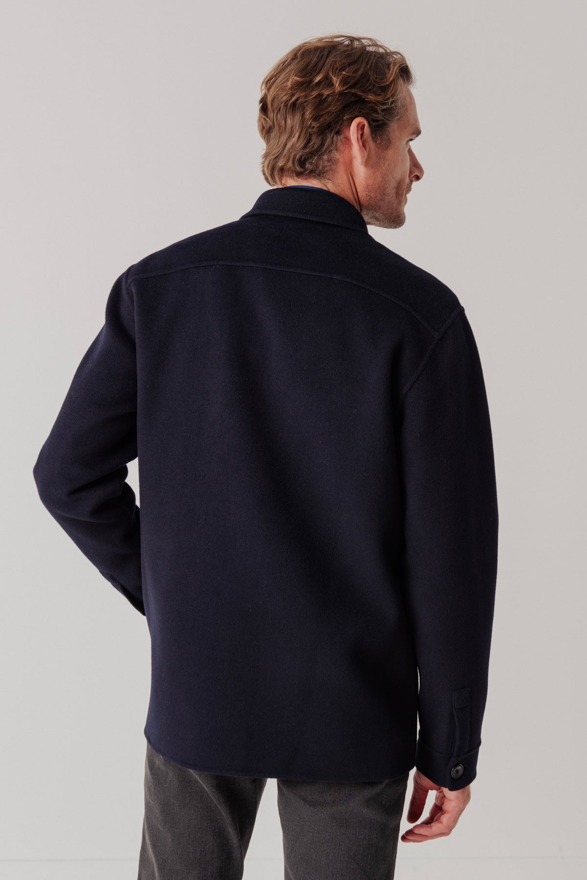 Surchemise Warren en laine et cachemire marine