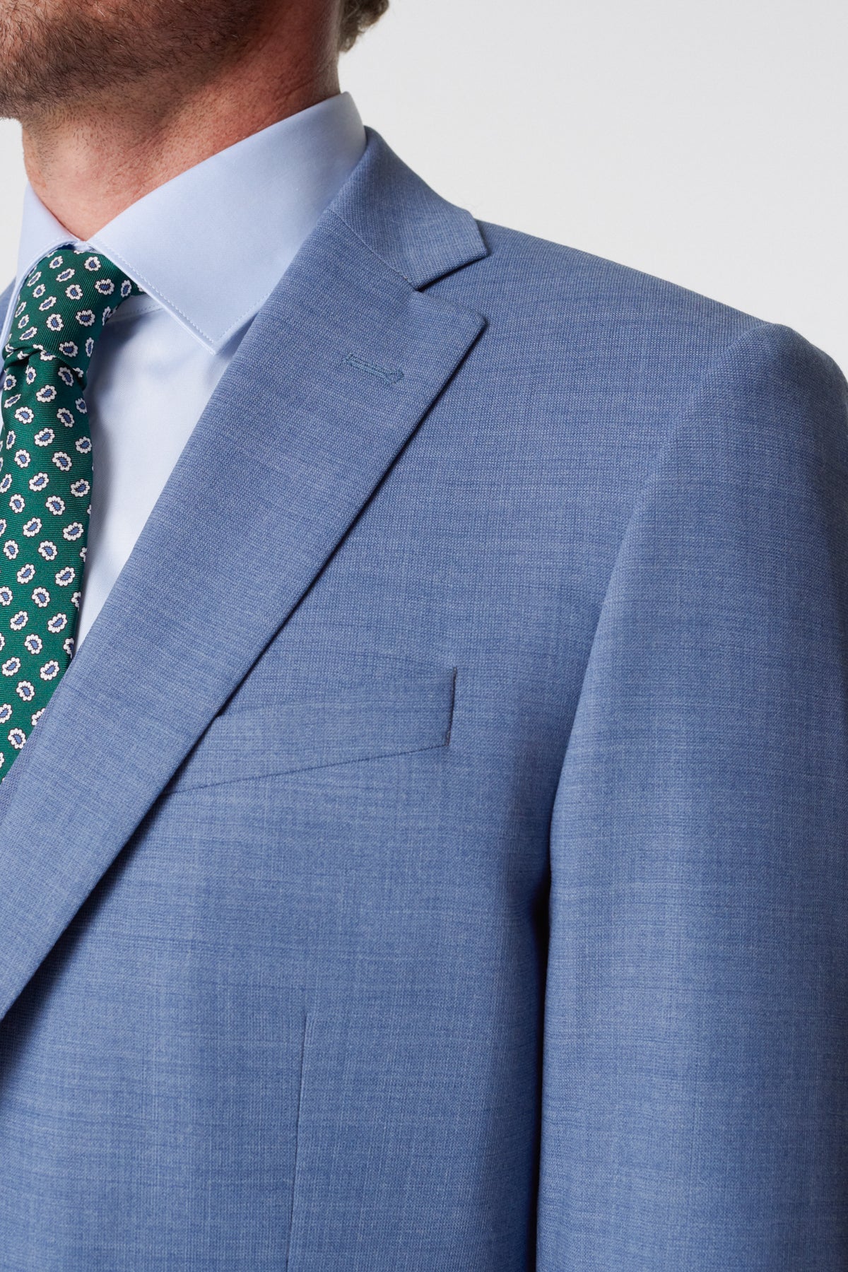 Blue Trocadero suit in virgin wool