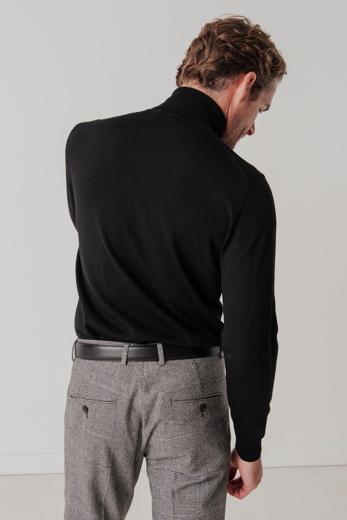 Archibald black merino wool sweater