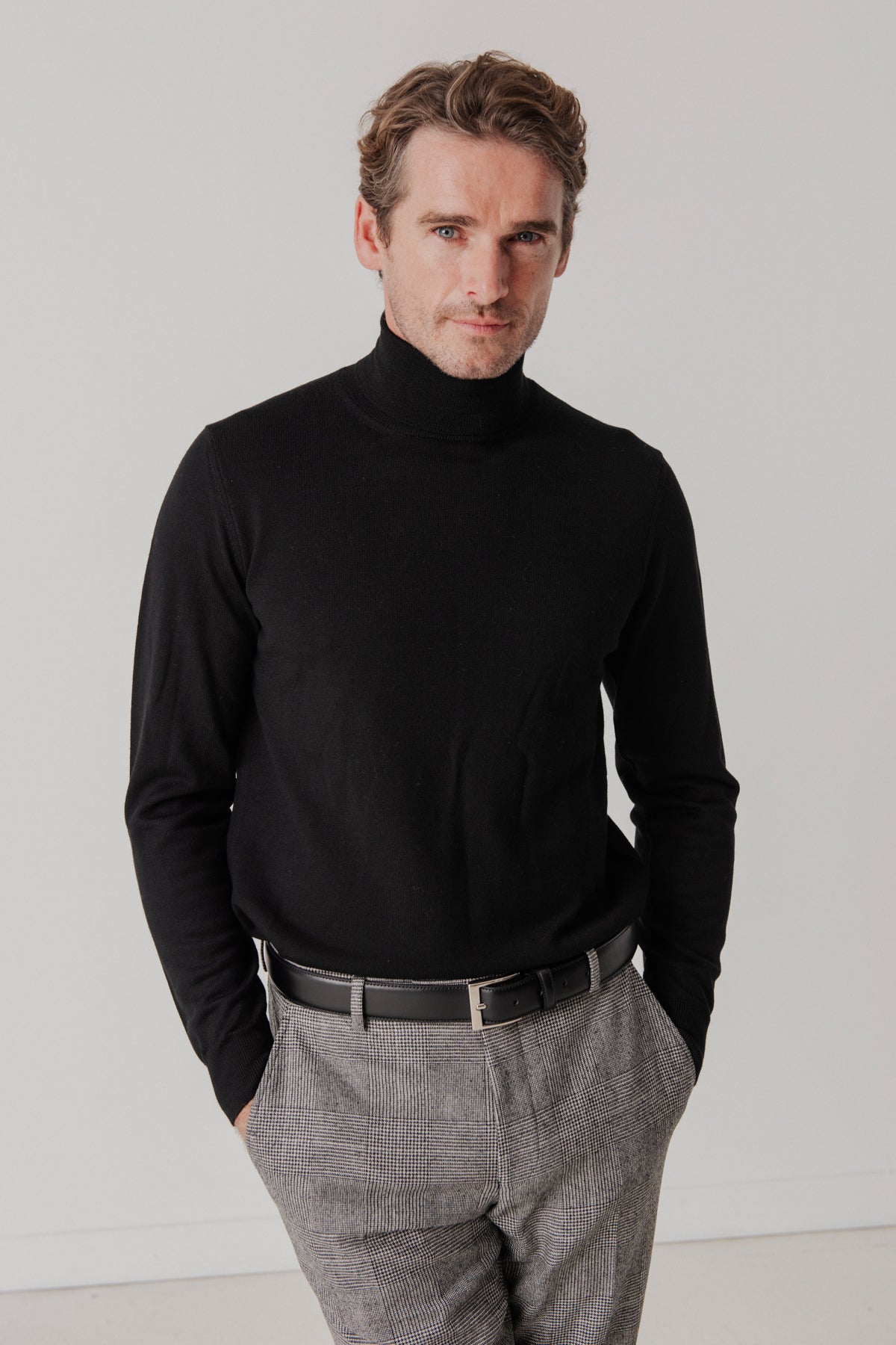 Archibald black merino wool sweater