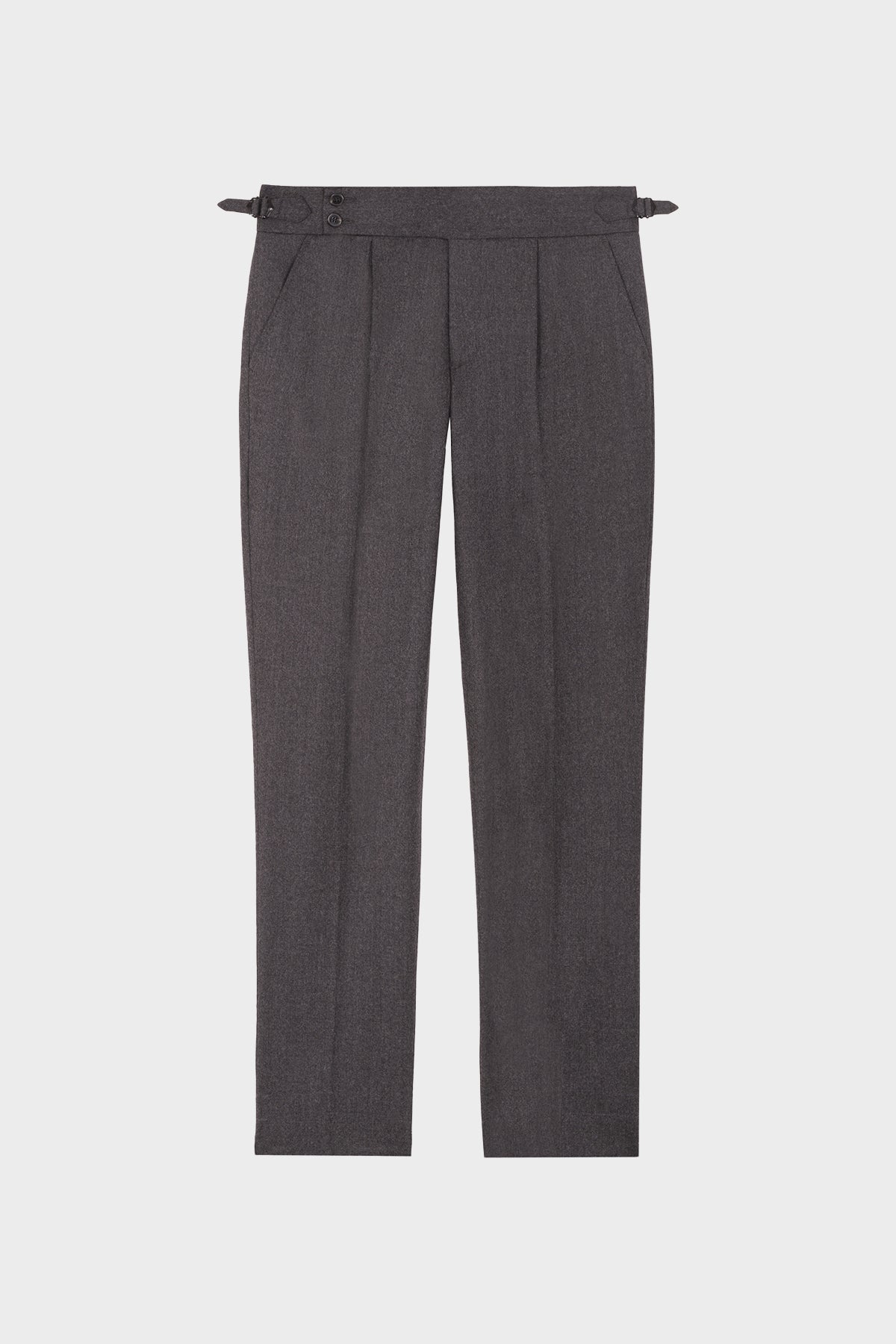 William double-breasted dark gray flannel pants