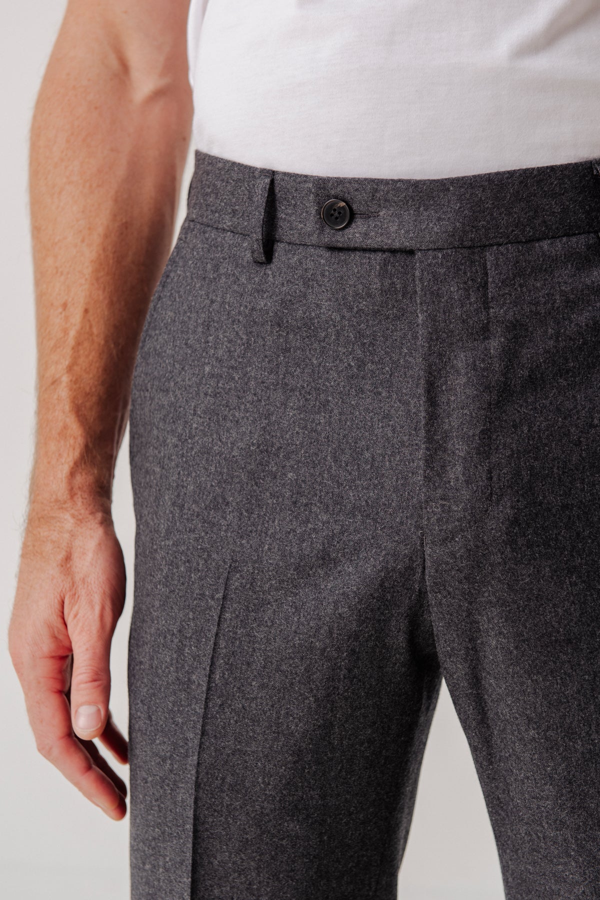 William Simple Dark Grey Flannel Pants