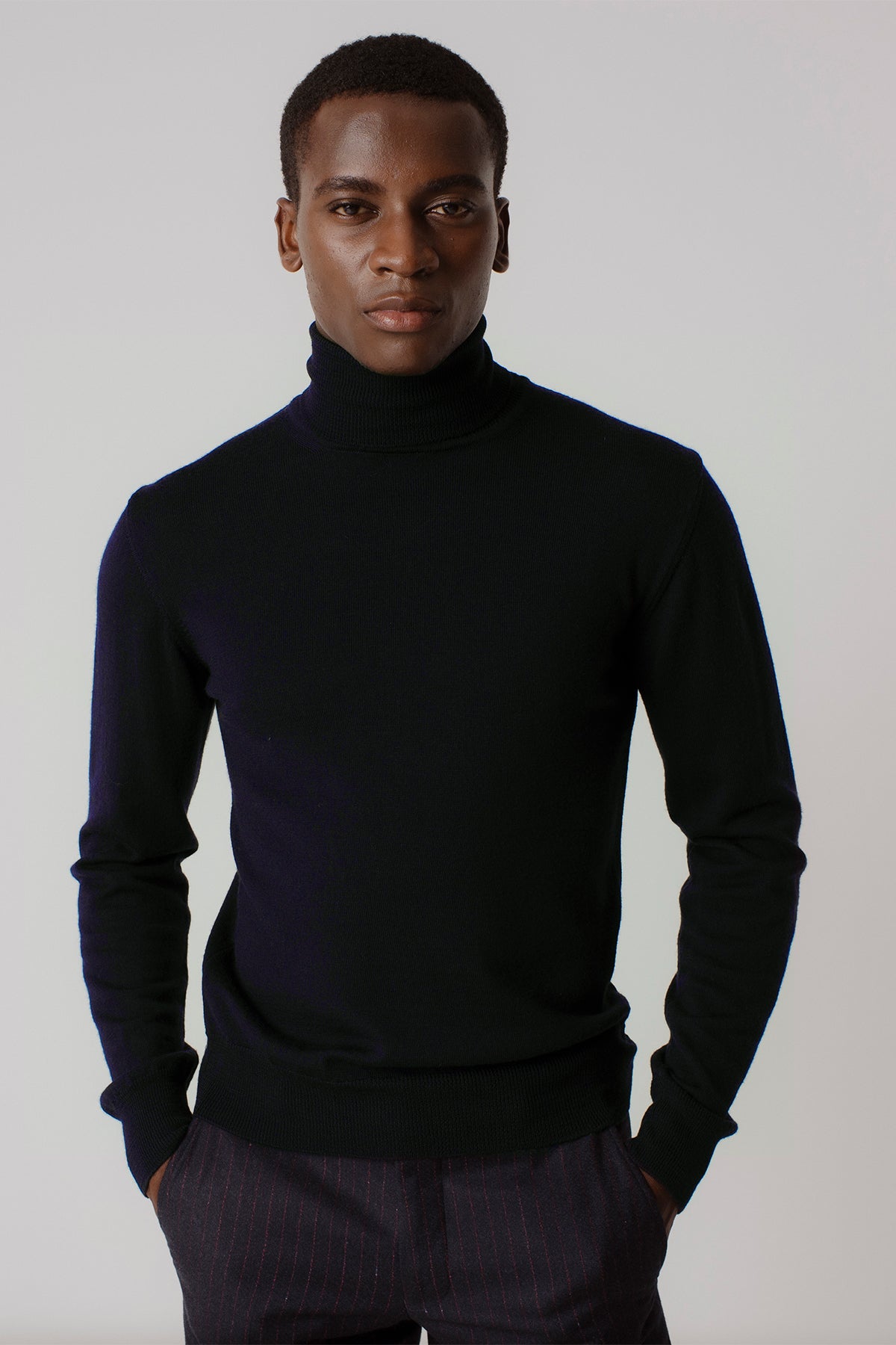 Pull col roulé Briac Navy en laine