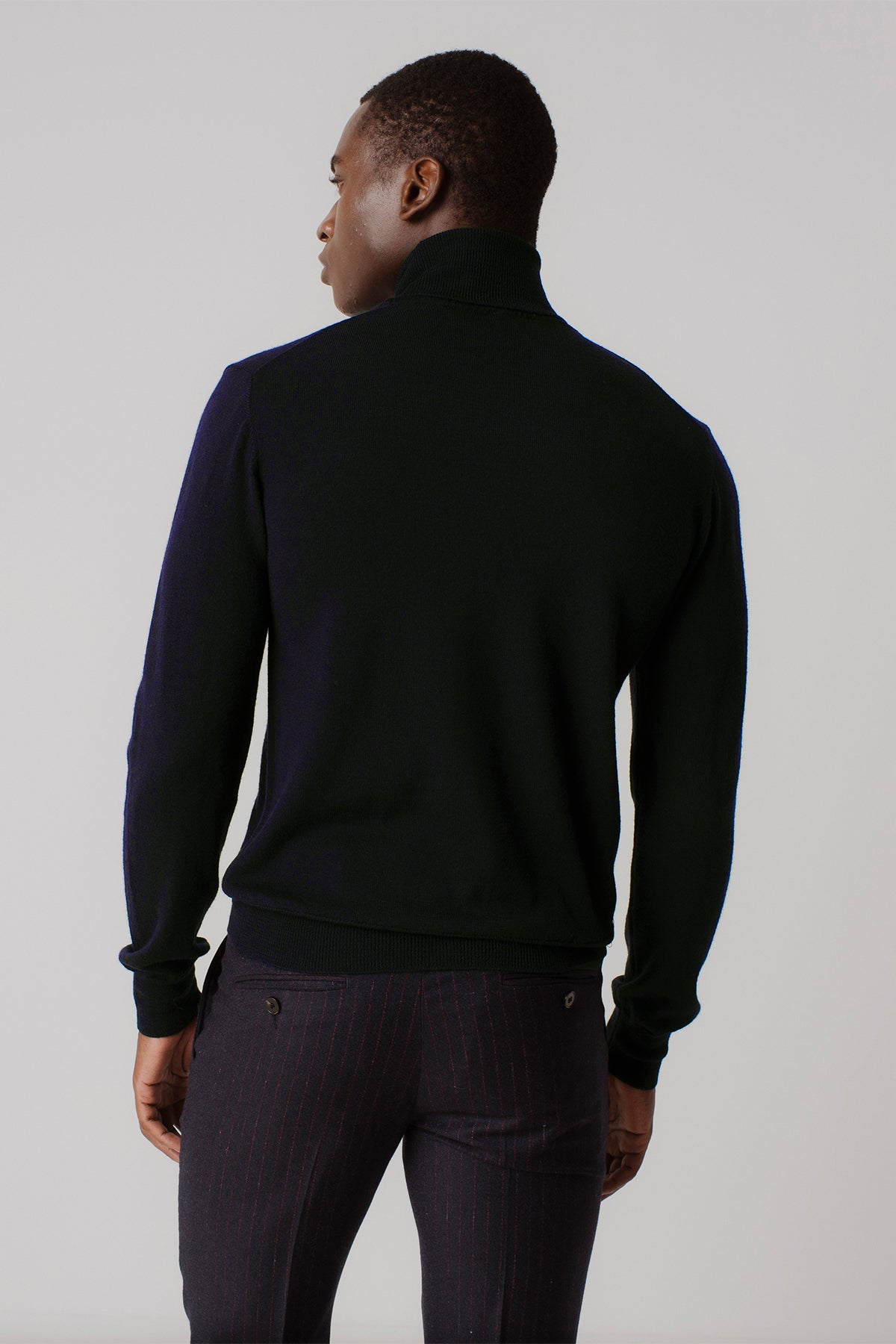 Pull col roulé Briac Navy en laine