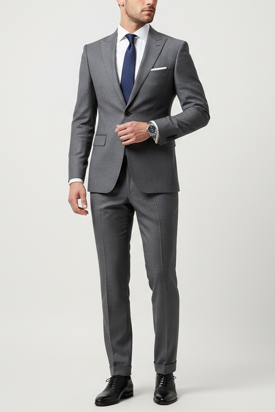 costume gris droit
