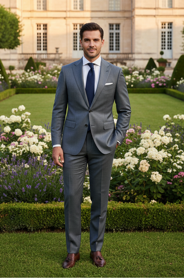 costume gris mariage