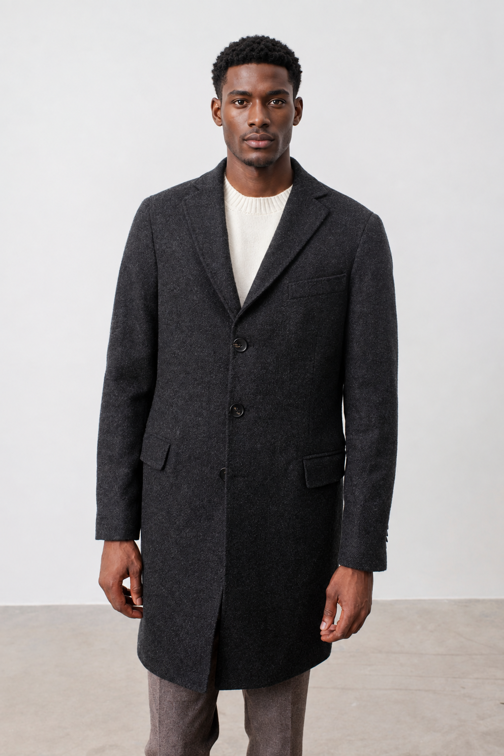 Manteau Wickam en laine vierge gris