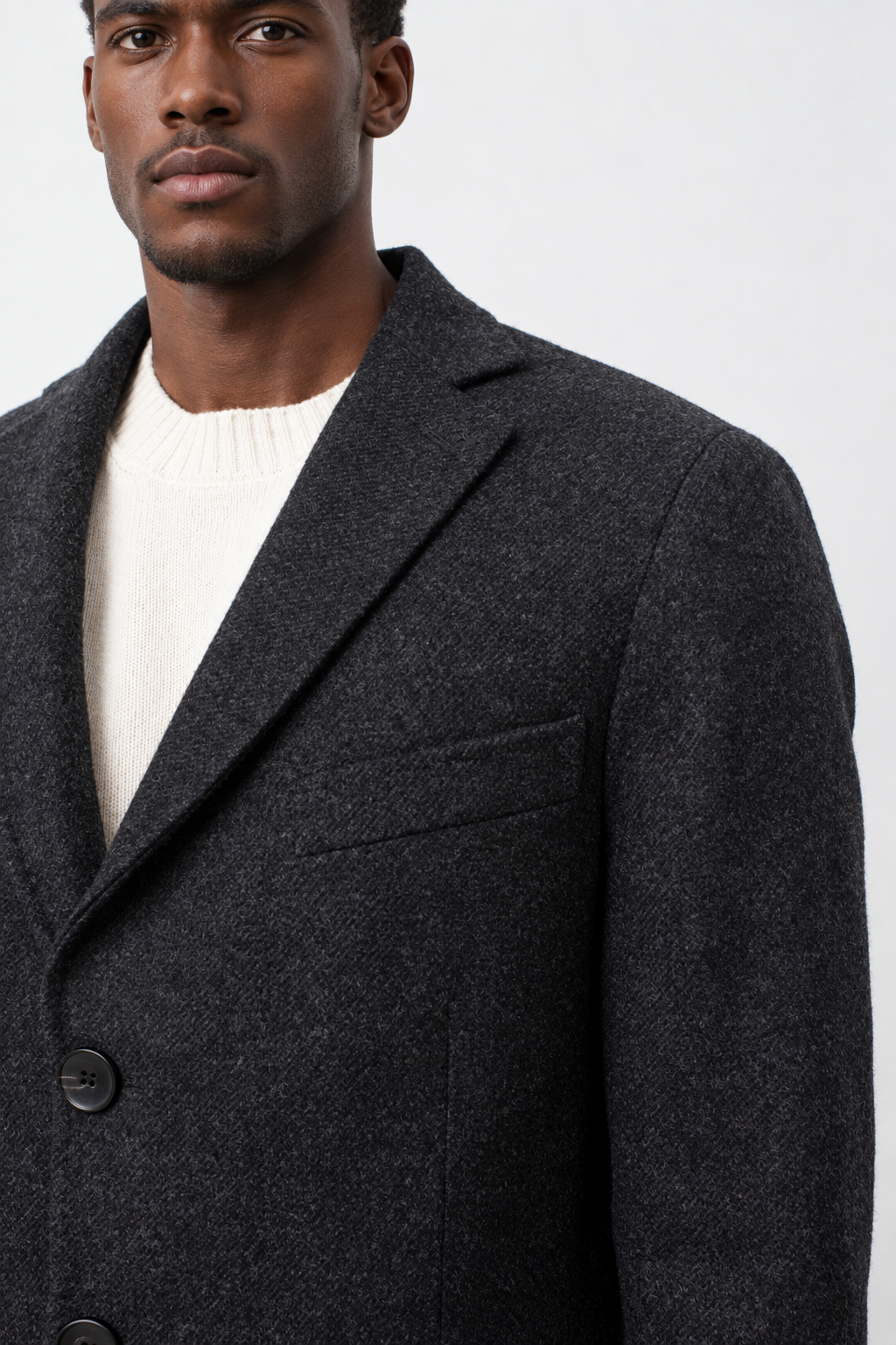 Manteau Wickam en laine vierge gris