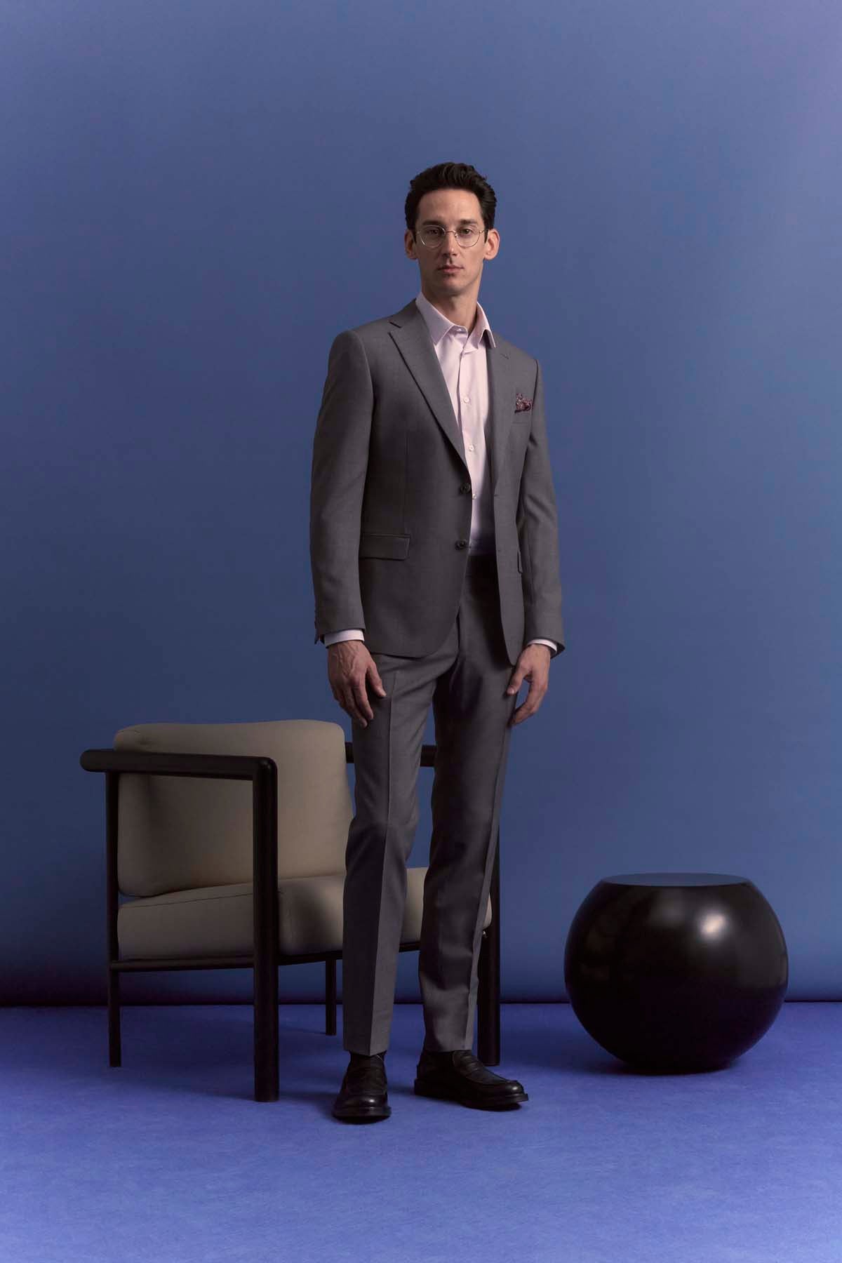 Costume Oxford en laine vierge merinos