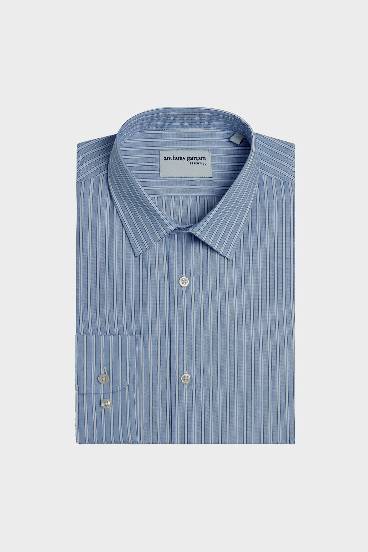 Chemise Slim Crystal Bleu col français