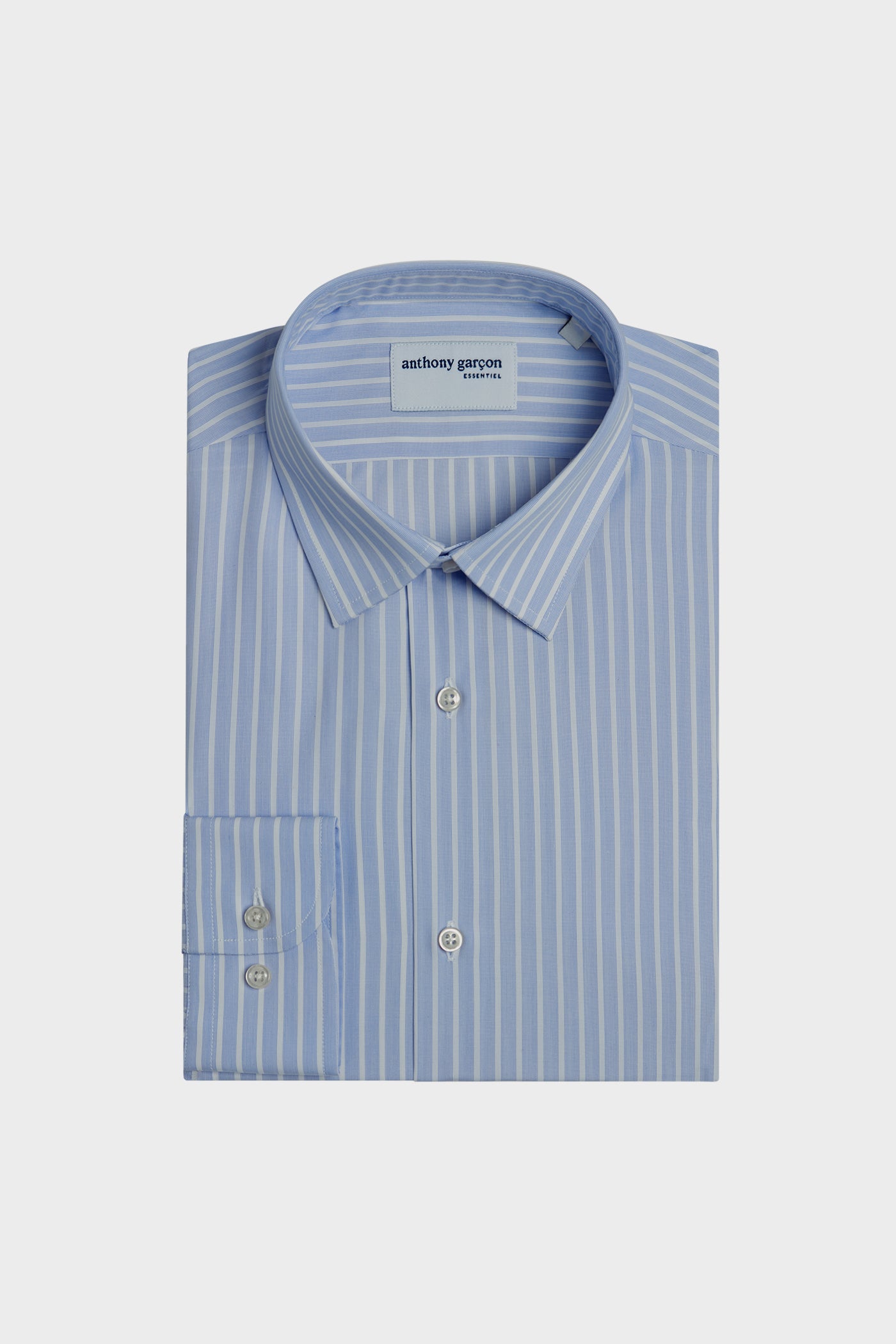 Chemise Slim Eleven Raye Bleu col français