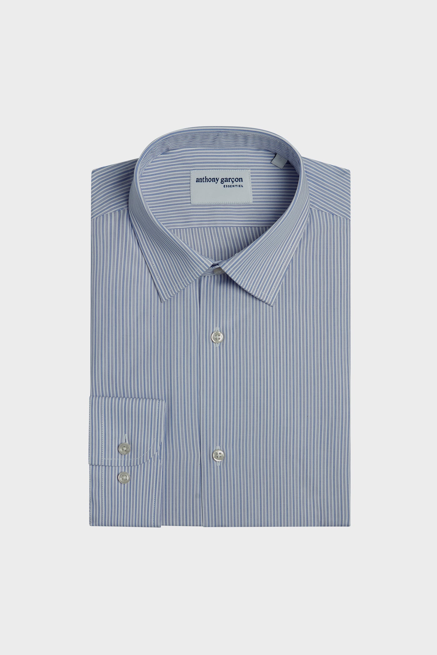 Chemise Regular Giolo Raye Bleu col français