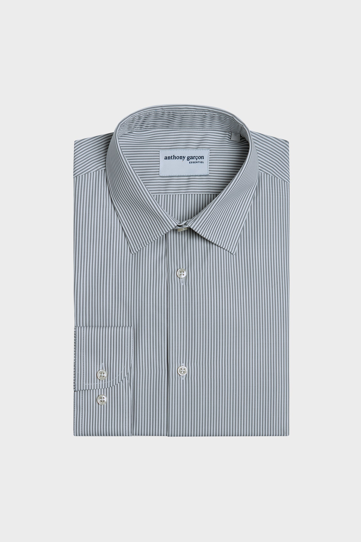 Chemise Slim Pipeline Gris col français