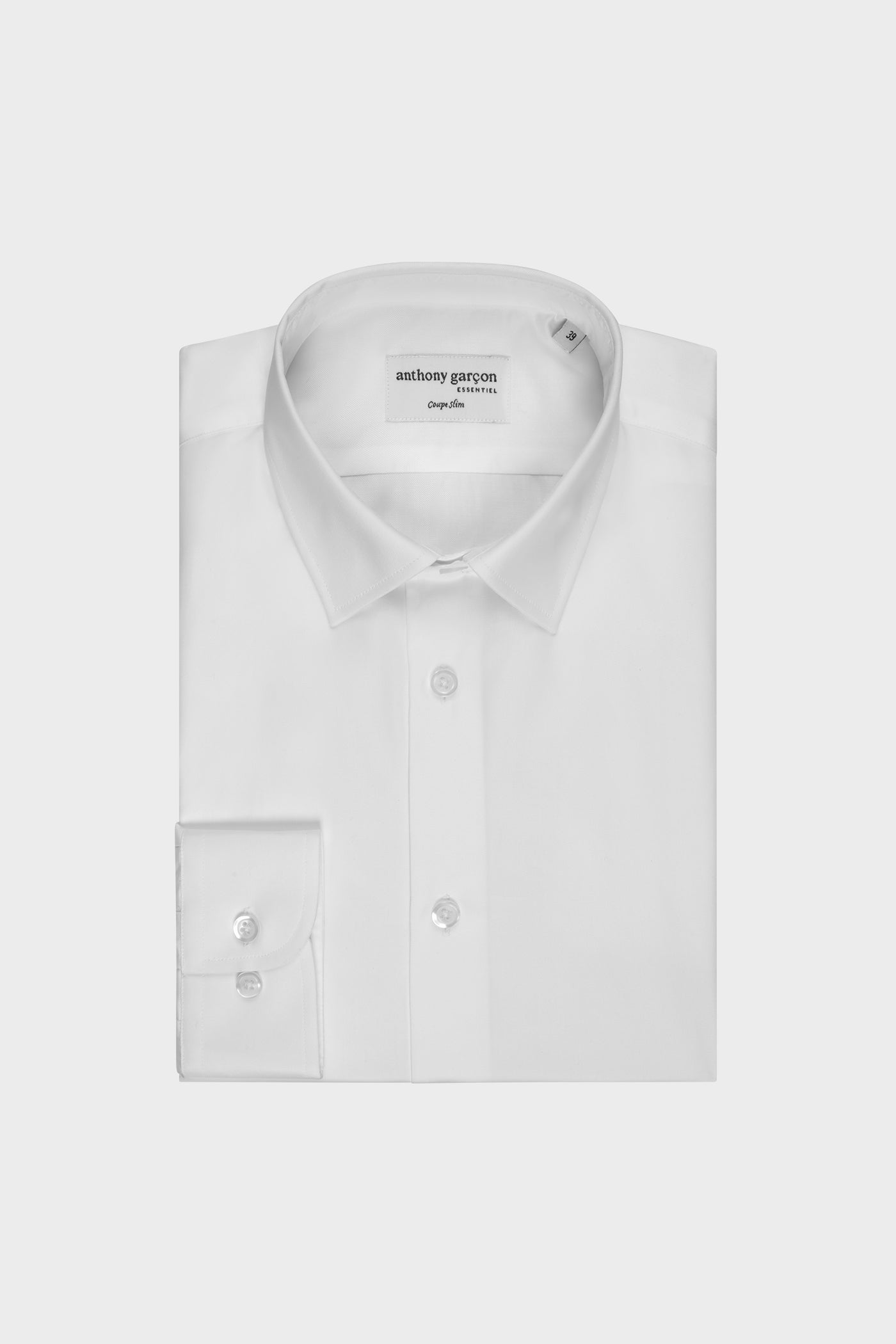 Chemise Slim Twill Blanc col français