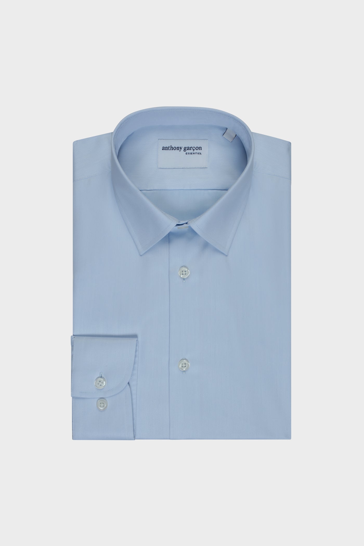 Chemise Regular Twill Bleu col français