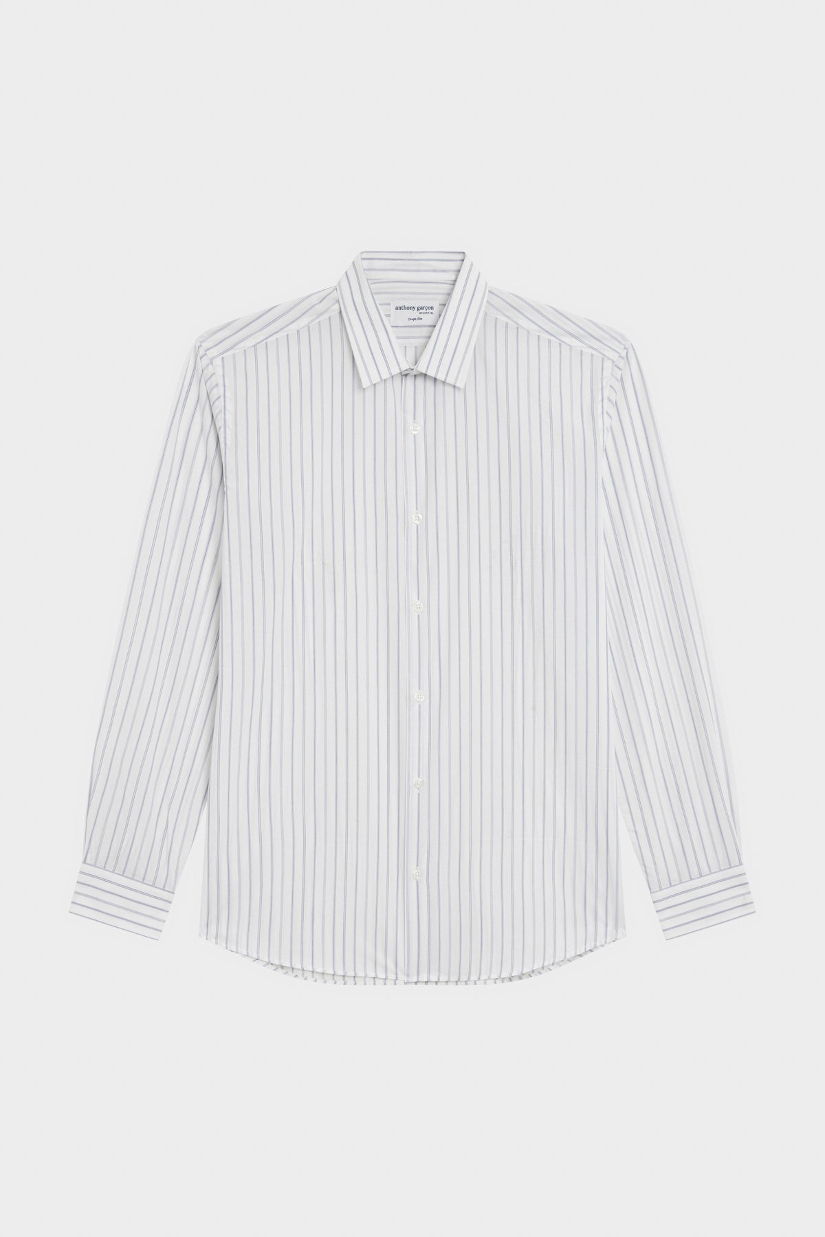 Chemise slim Blue Stripe en popeline de coton