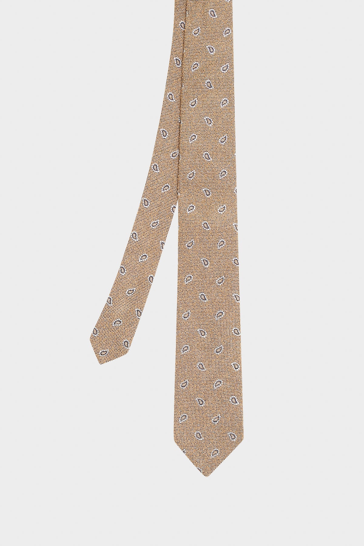 Cravate Virgulin brodé beige