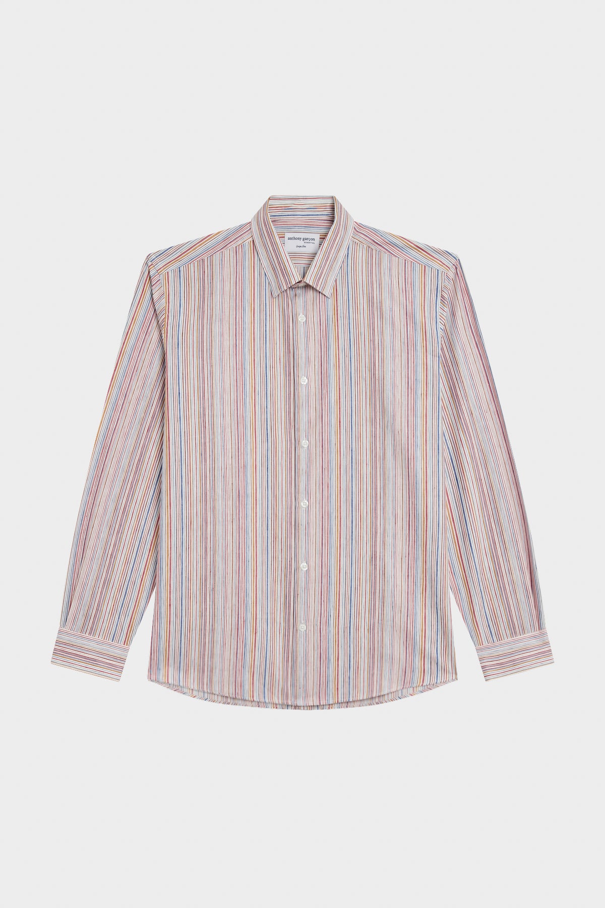 Chemise slim Colorama col boutonné en coton lin