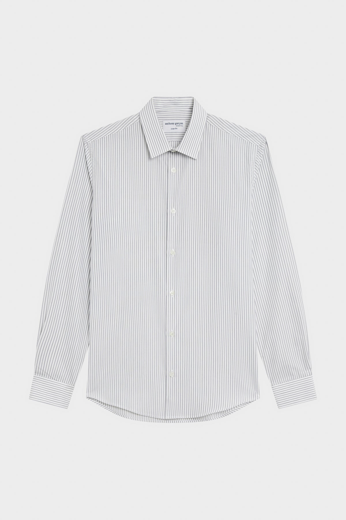 Chemise slim Rayure double col français en coton