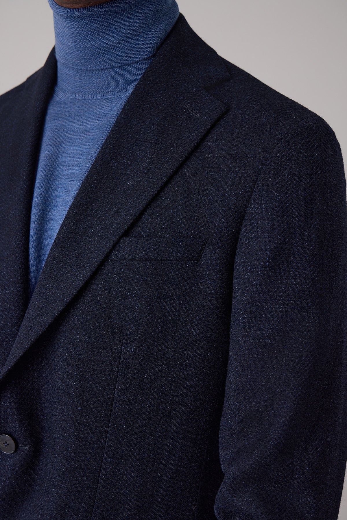 Veste blazer droite Eldar en laine vierge et lin