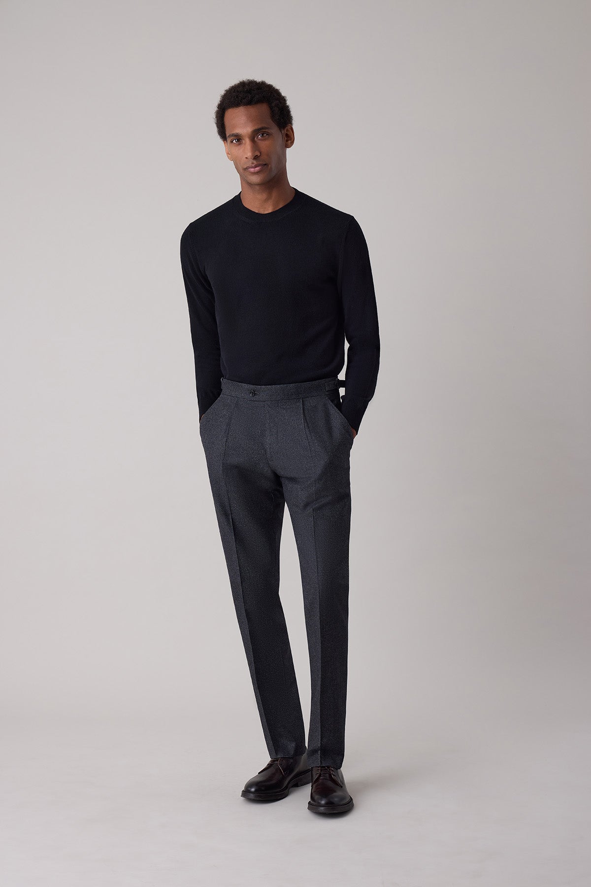Sven black wool and cashmere sweater