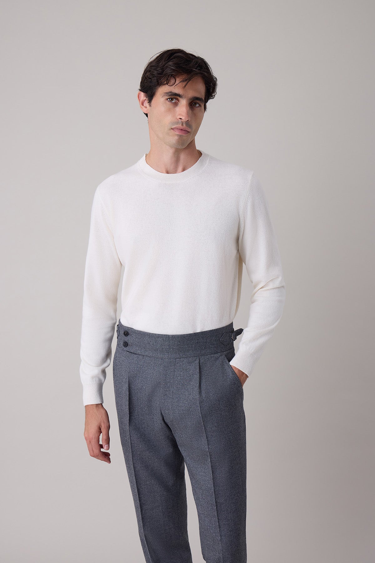 Pull Sven en laine et cachemire écru