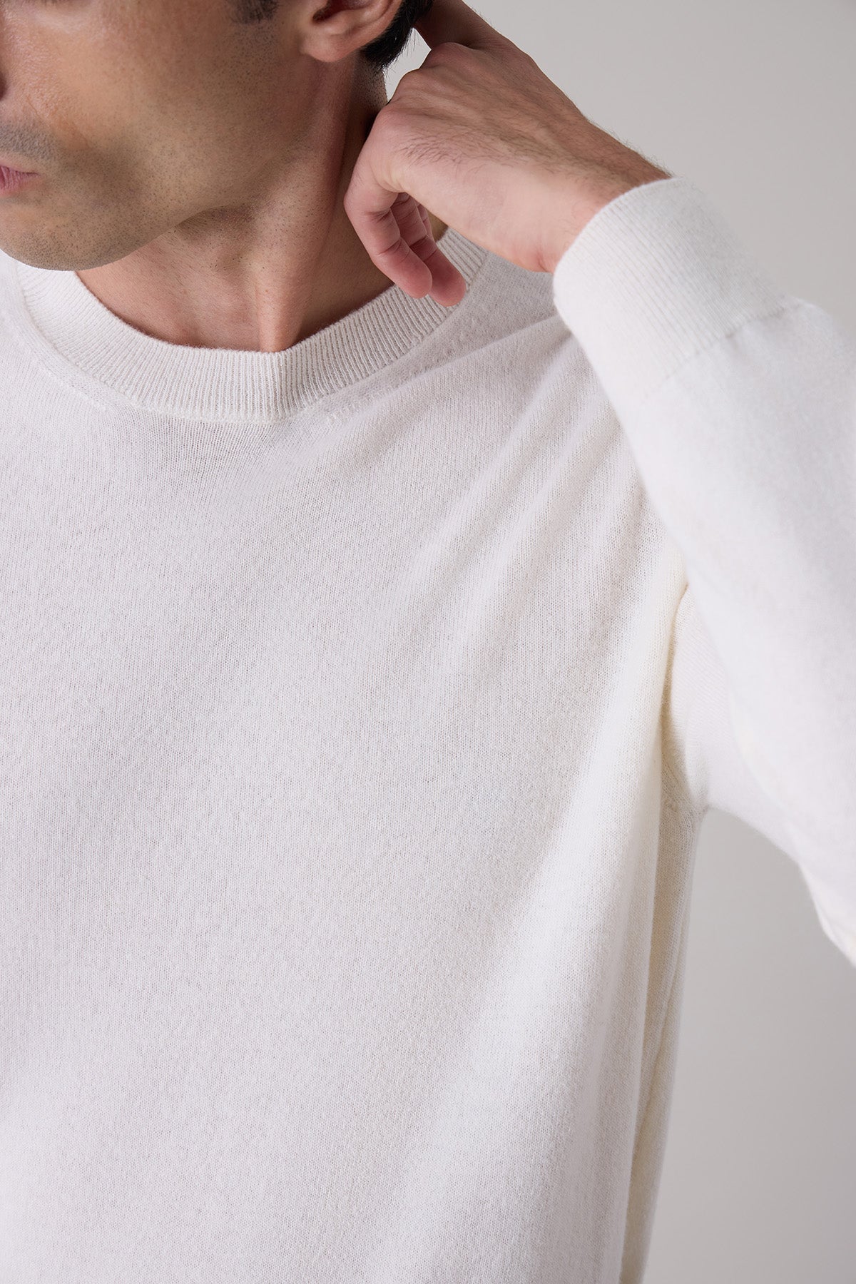Ecru wool and cashmere Sven sweater
