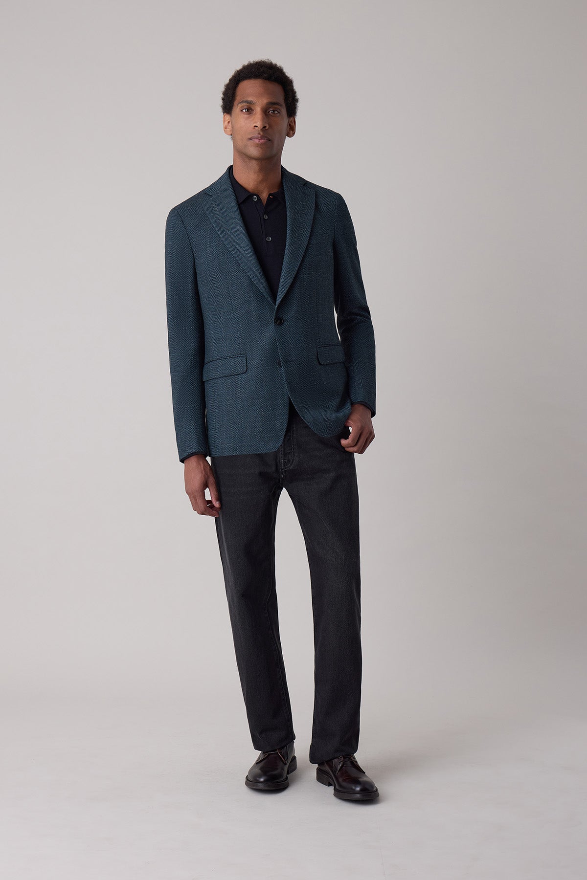 Veste blazer droite Skog en laine vierge et lin