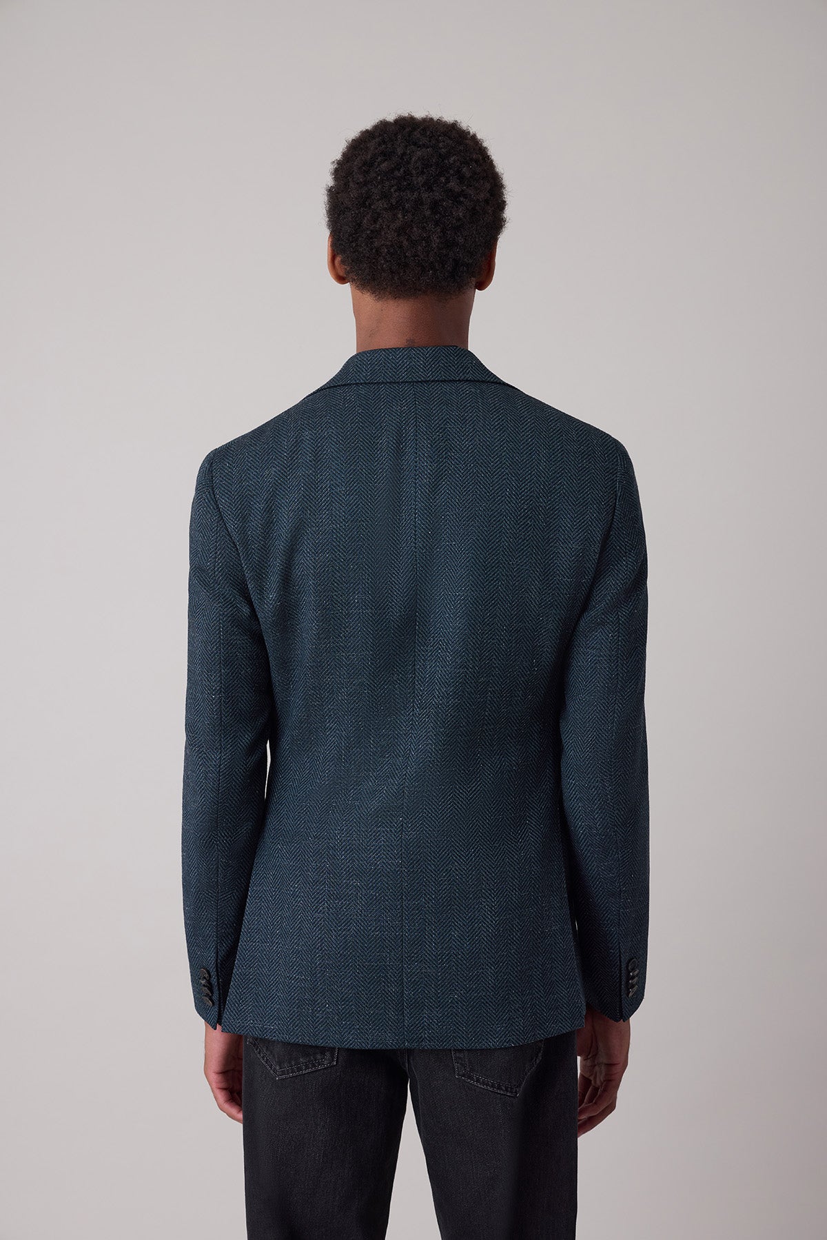 Veste blazer droite Skog en laine vierge et lin