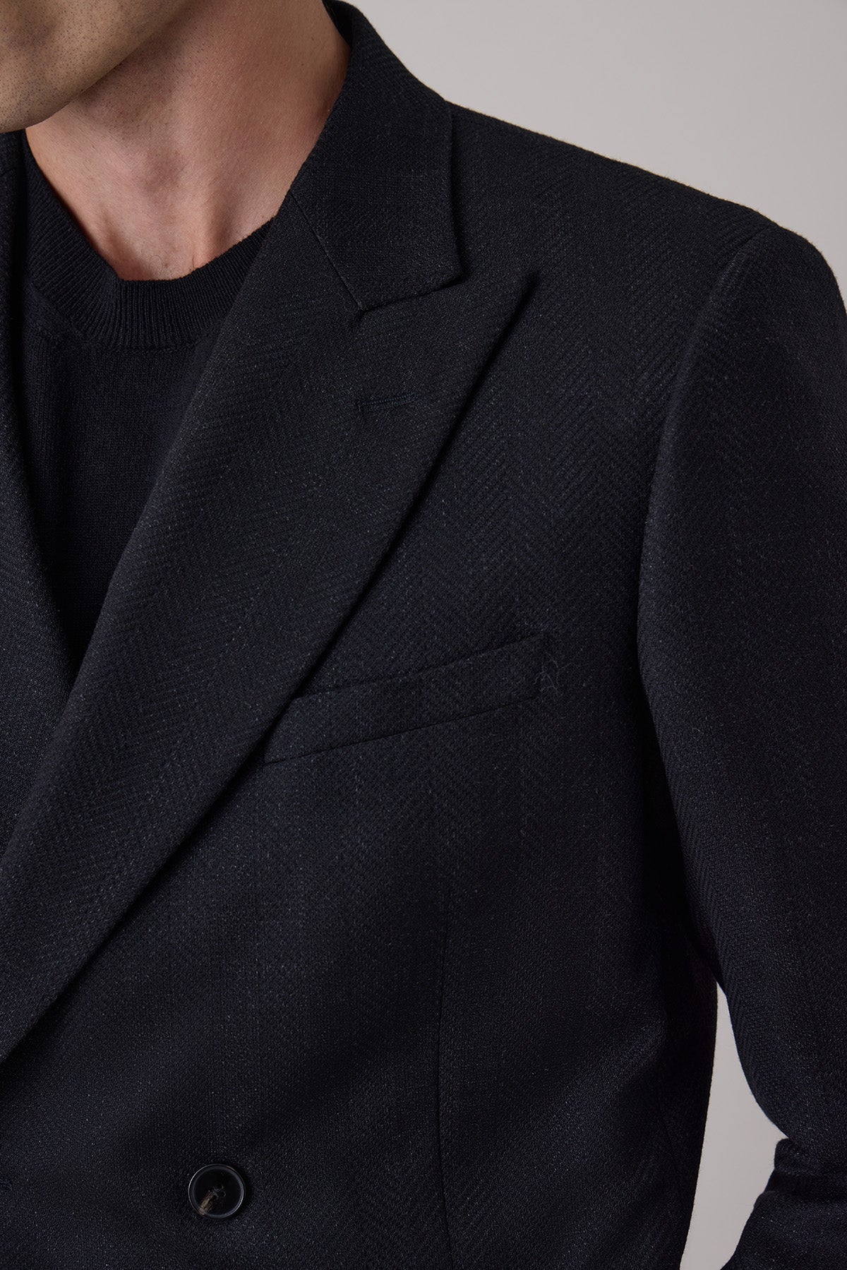 Veste blazer croisée Vidar en laine vierge et lin