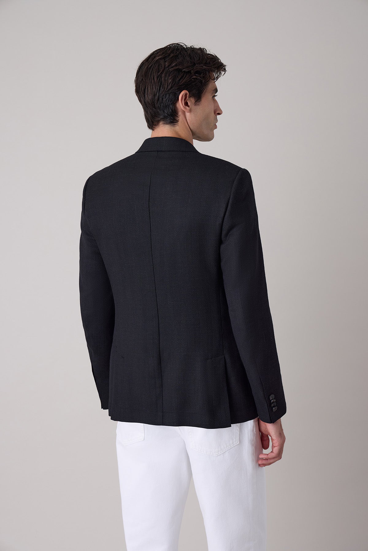 Veste blazer croisée Vidar en laine vierge et lin