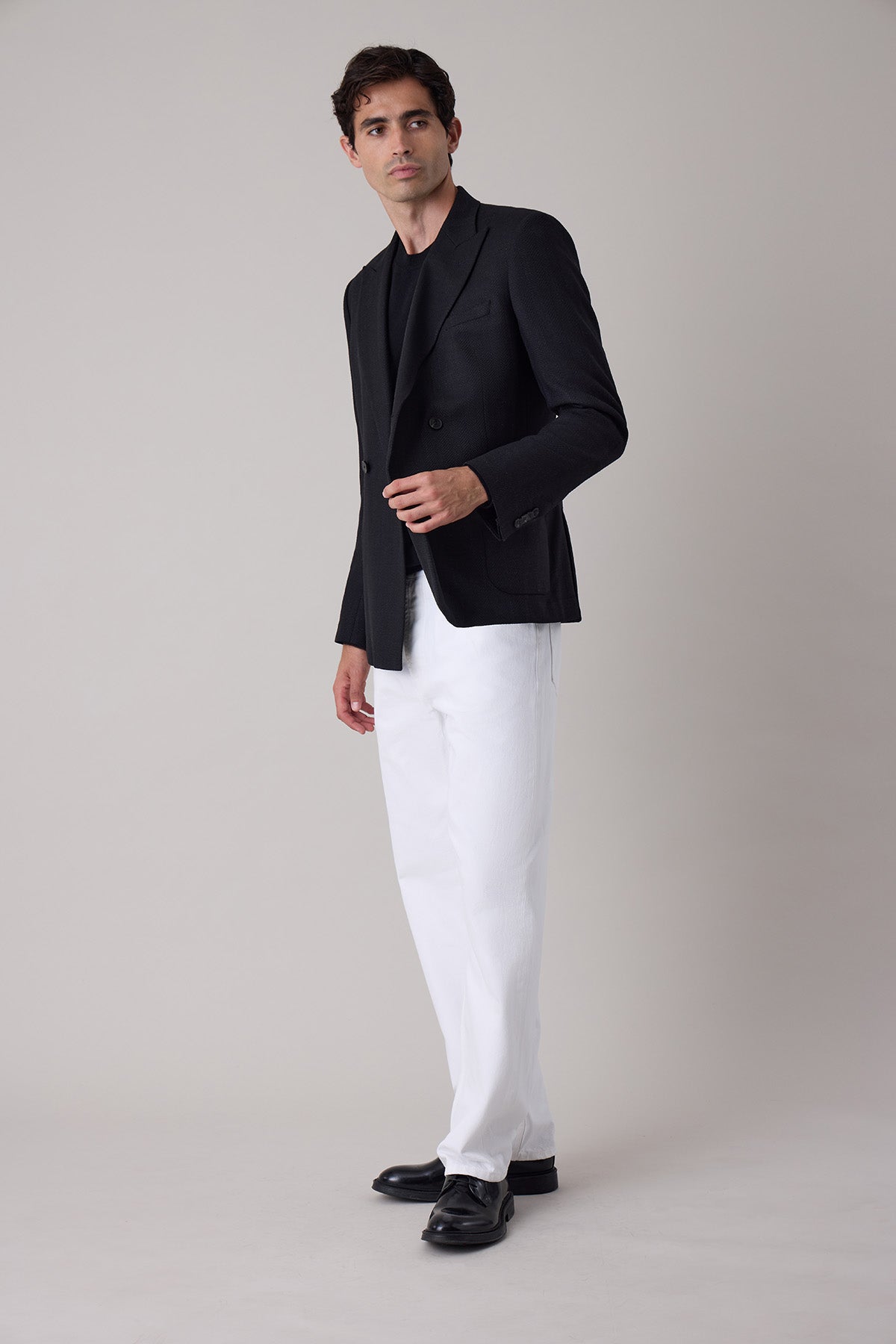 Veste blazer croisée Vidar en laine vierge et lin