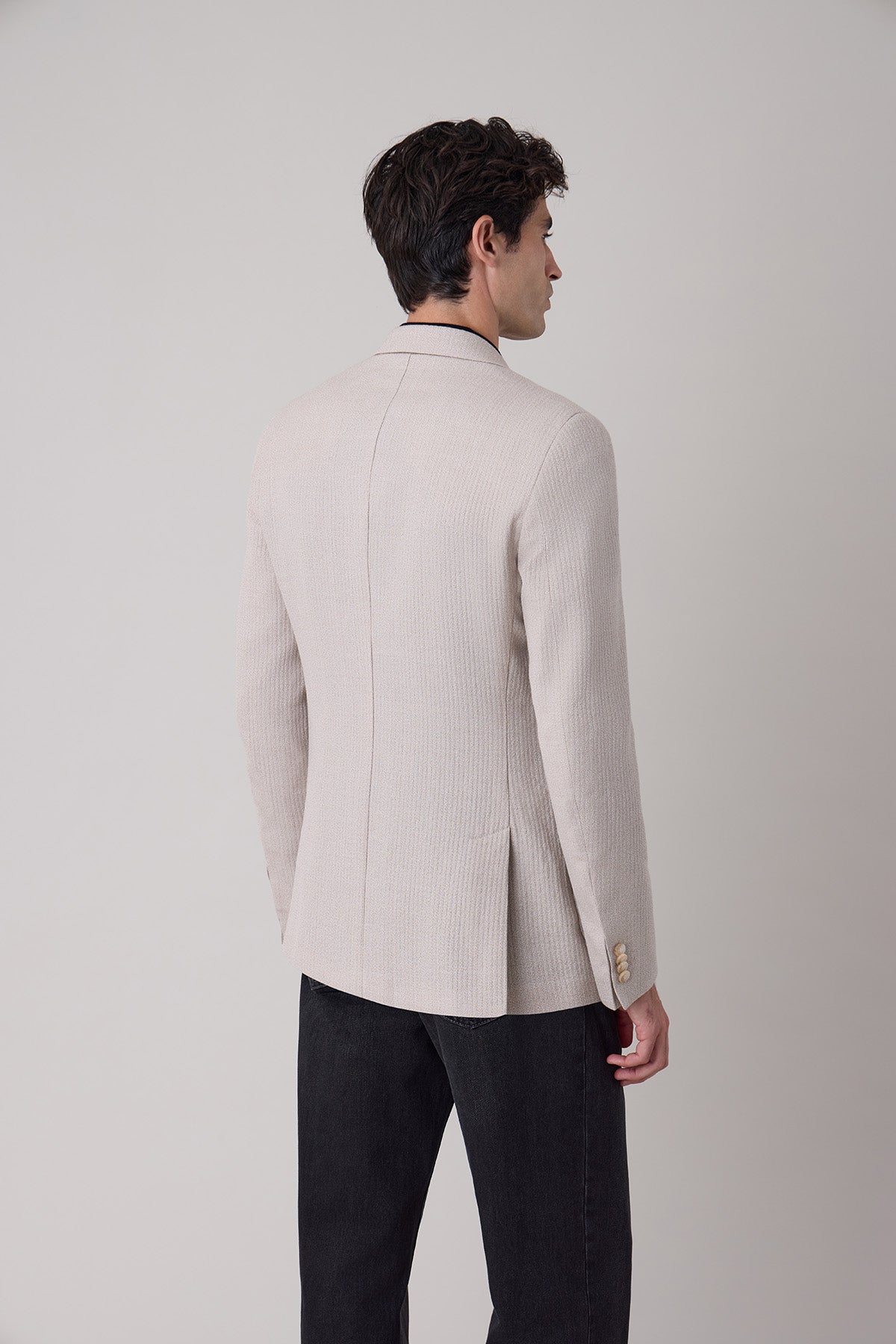 Veste blazer croisée Nival en laine vierge et soie