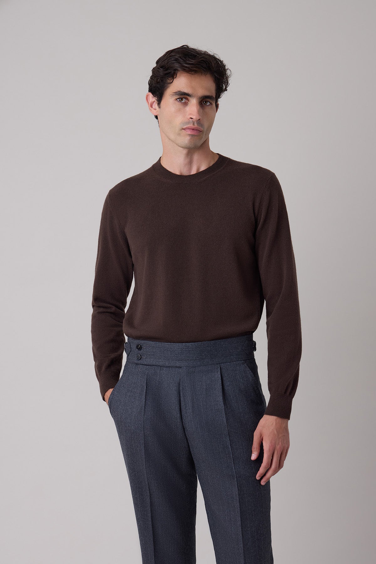 Sven brown wool and cashmere sweater