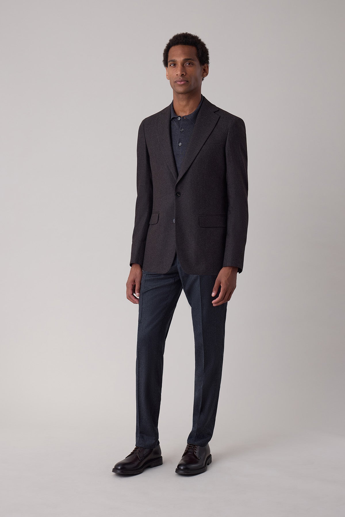 Veste blazer droite Malmo en laine vierge coton et cachemire