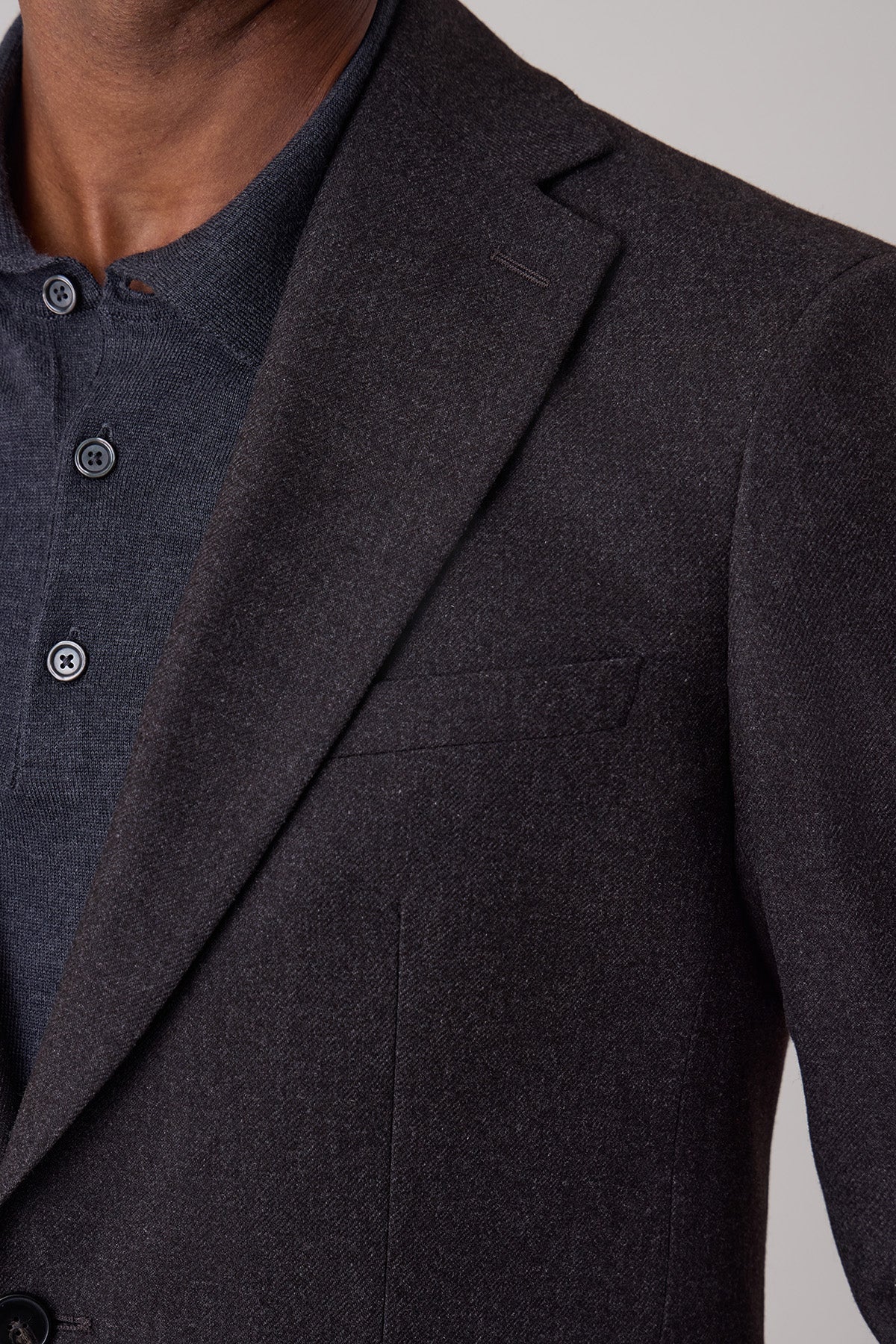 Veste blazer droite Malmo en laine vierge coton et cachemire