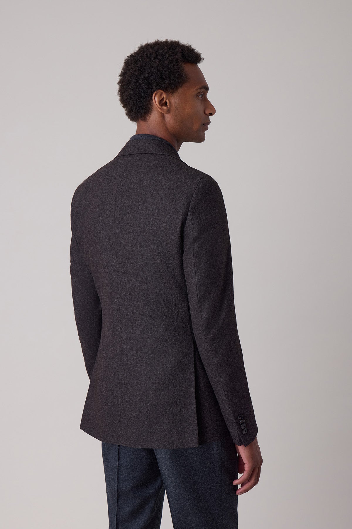 Veste blazer droite Malmo en laine vierge coton et cachemire