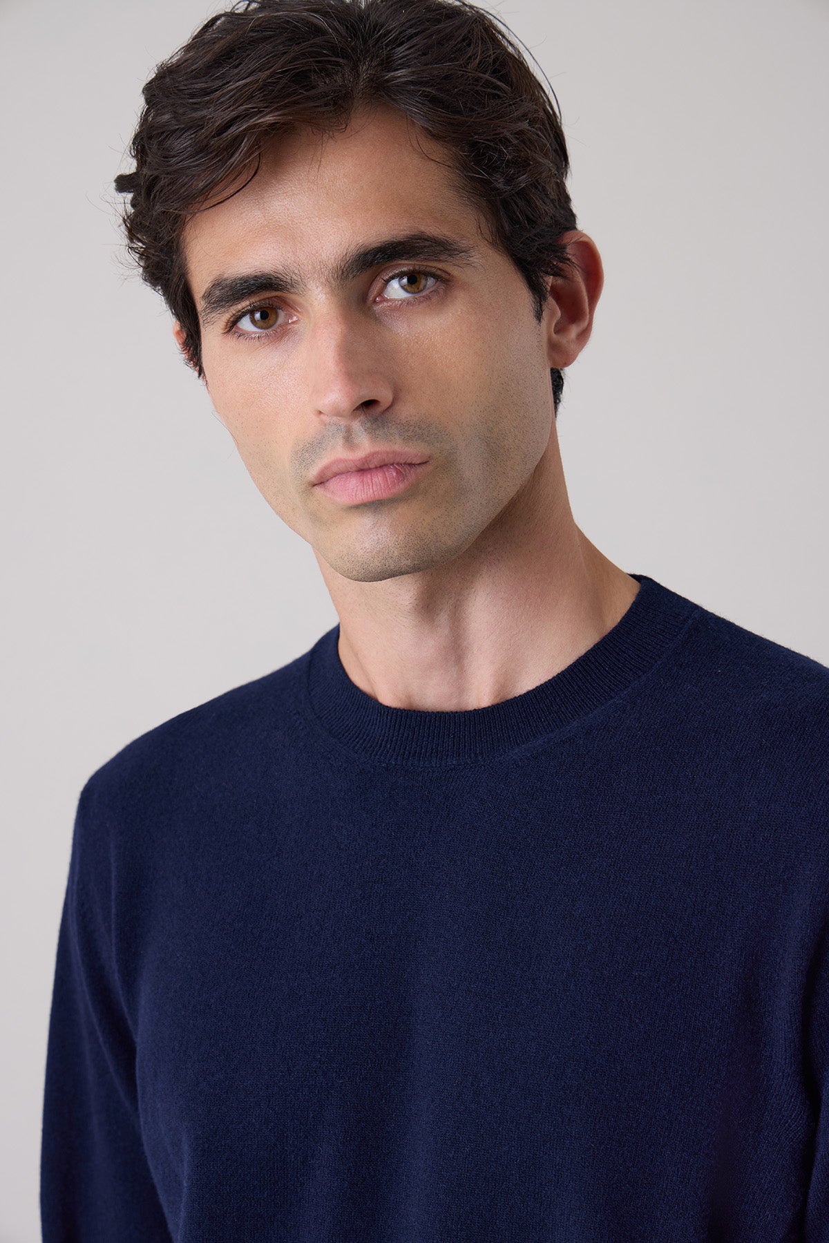 Sven navy wool and cashmere sweater