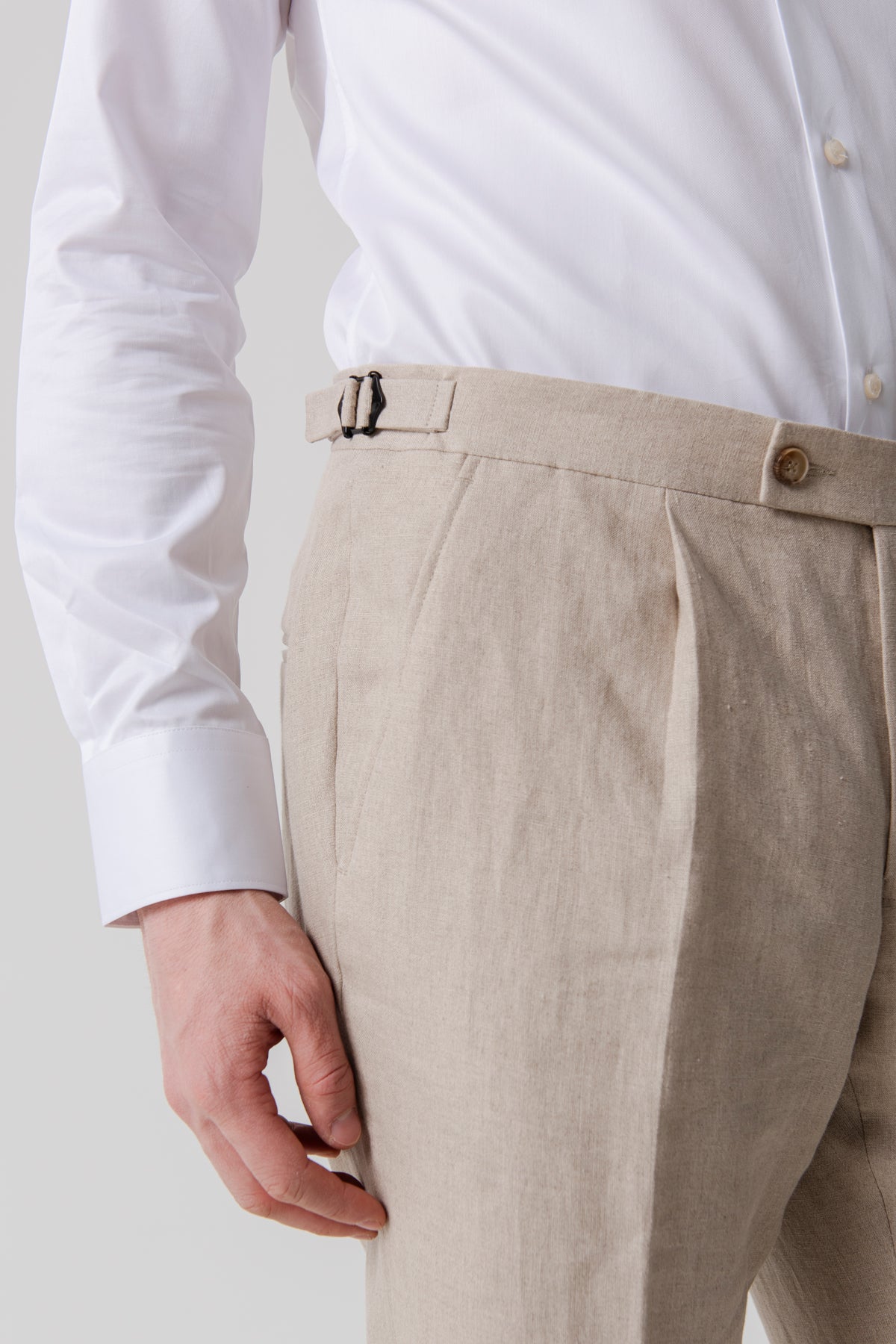 Costume croisé Pilat beige en lin