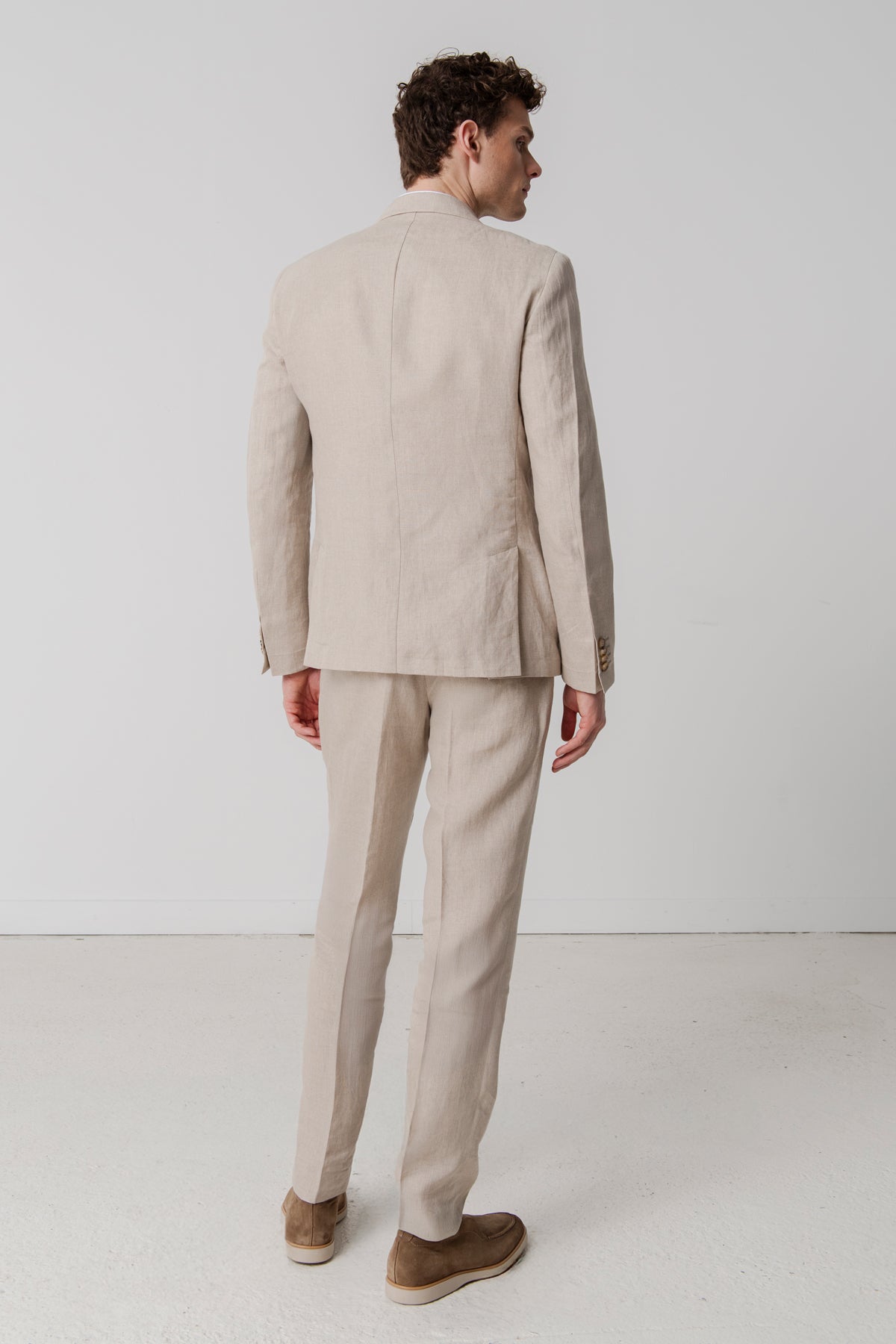 Costume croisé Pilat beige en lin