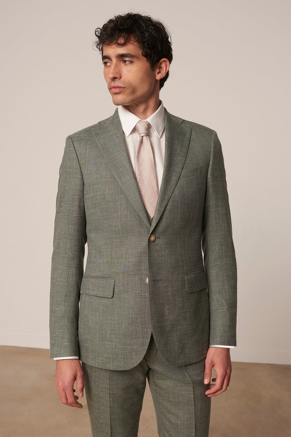 Costume droit Cabaneros en laine vierge soie et lin