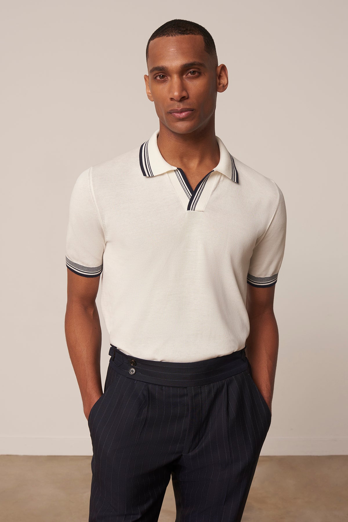 Polo Fabio in white cotton