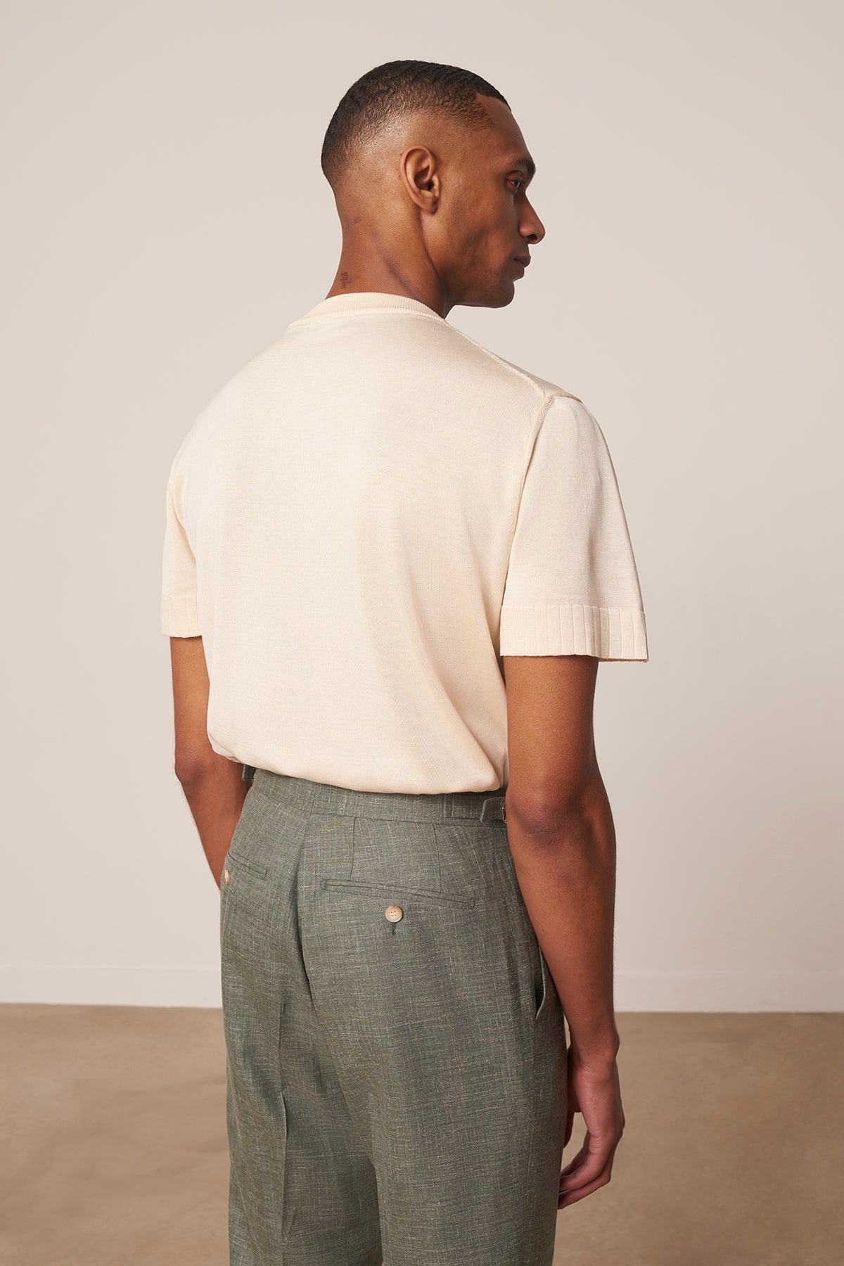 T-shirt Carlo en coton ivoire