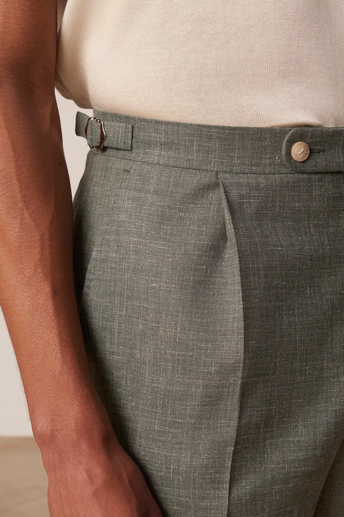 Costume croisé Cabaneros en laine vierge soie et lin