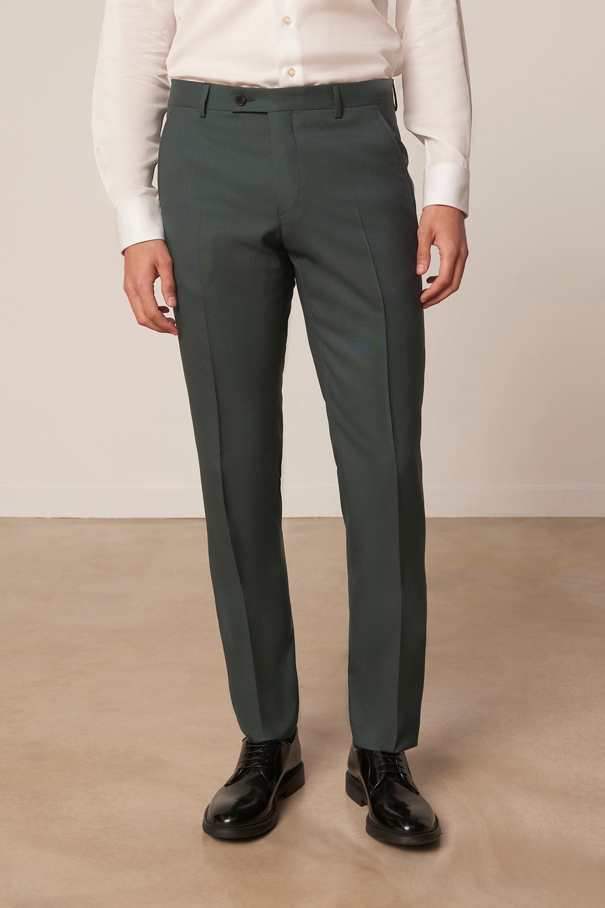 Green Molene suit in virgin wool