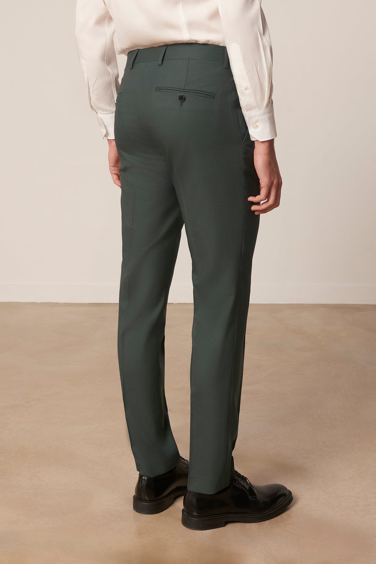 Green Molene suit in virgin wool