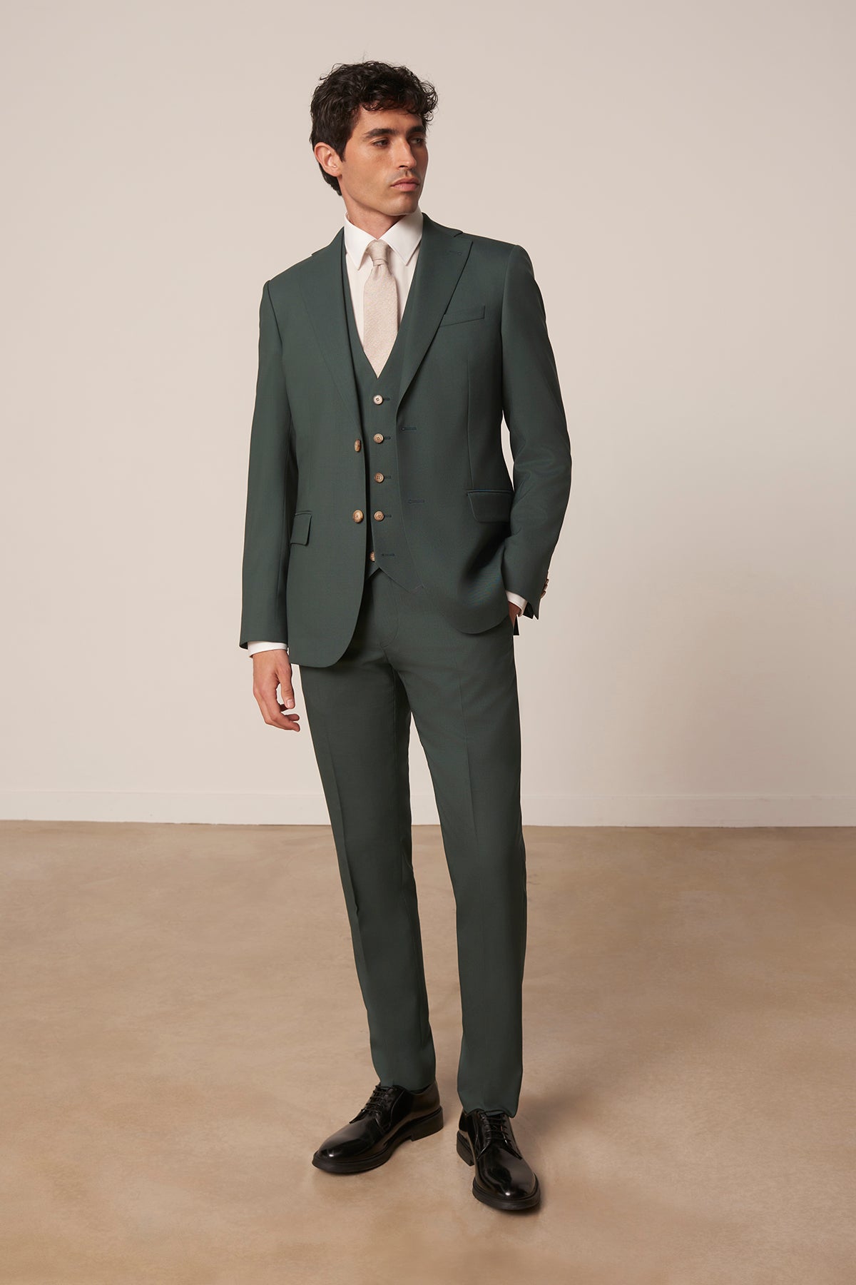 Costume Molene vert en laine vierge